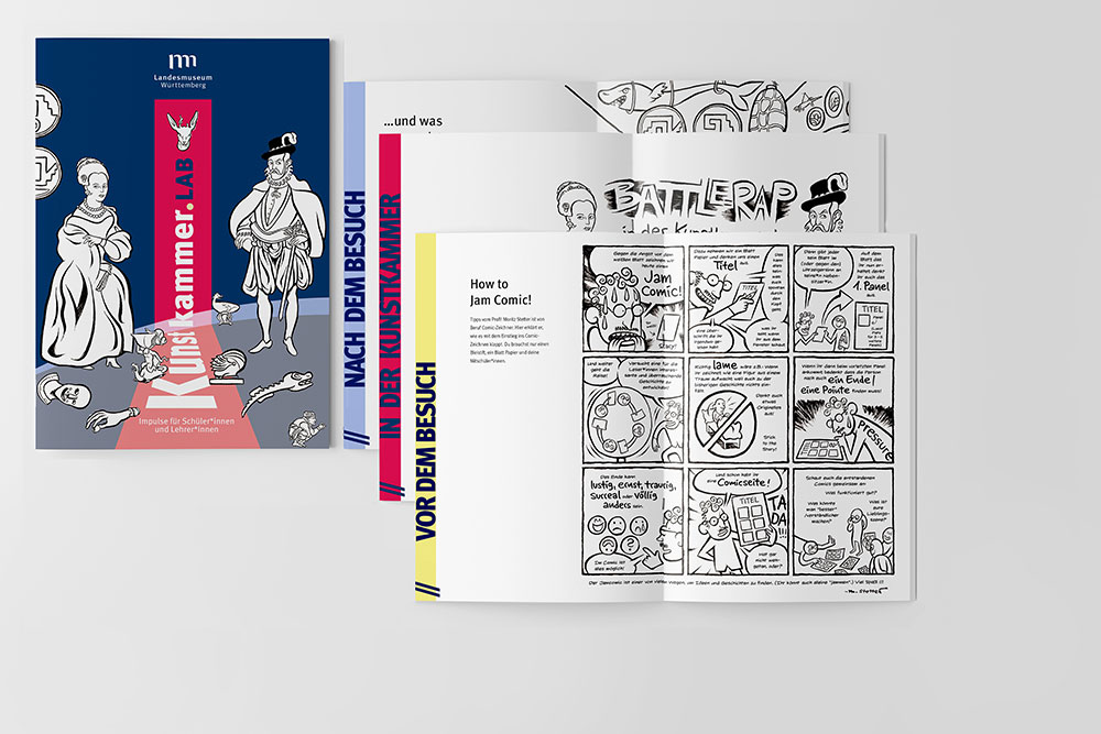 Grafikdesign didaktische Broschüre für das Landesmuseum Württemberg Stuttgart